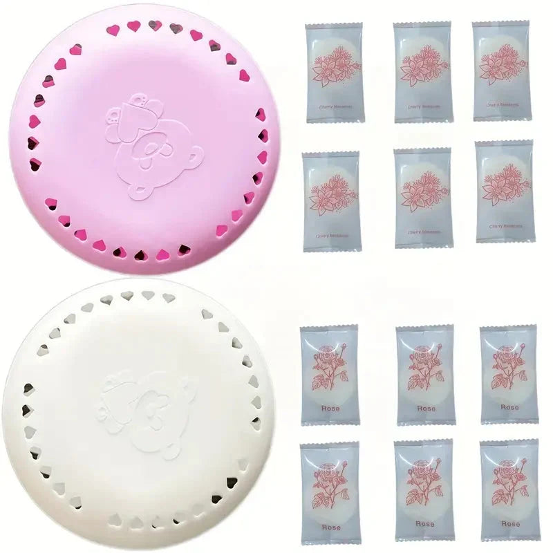 12 Pastillas ambientadoras | Aroma a rosa y flor de cerezo para el hogar, coche y armario