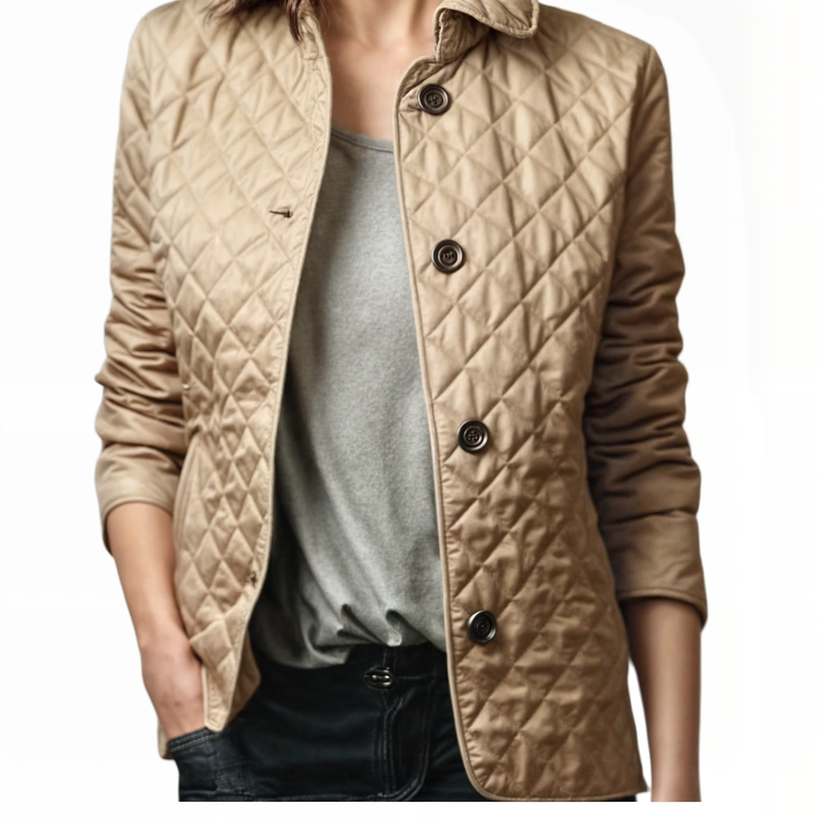 Abrigo acolchado con cuello para mujer