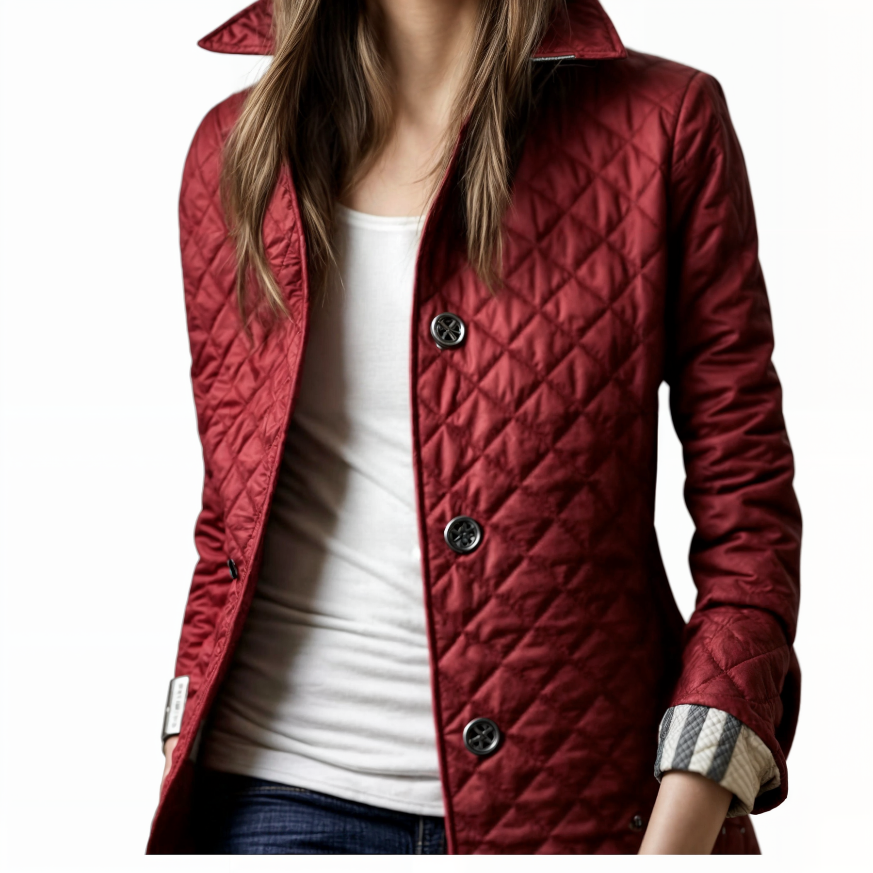 Abrigo acolchado con cuello para mujer