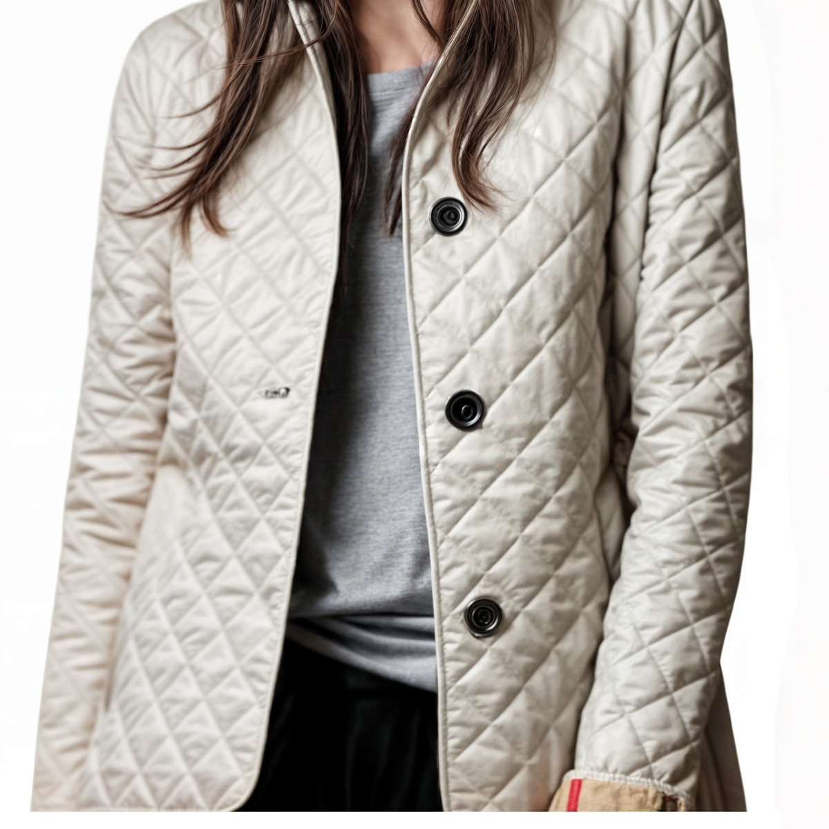 Abrigo acolchado con cuello para mujer