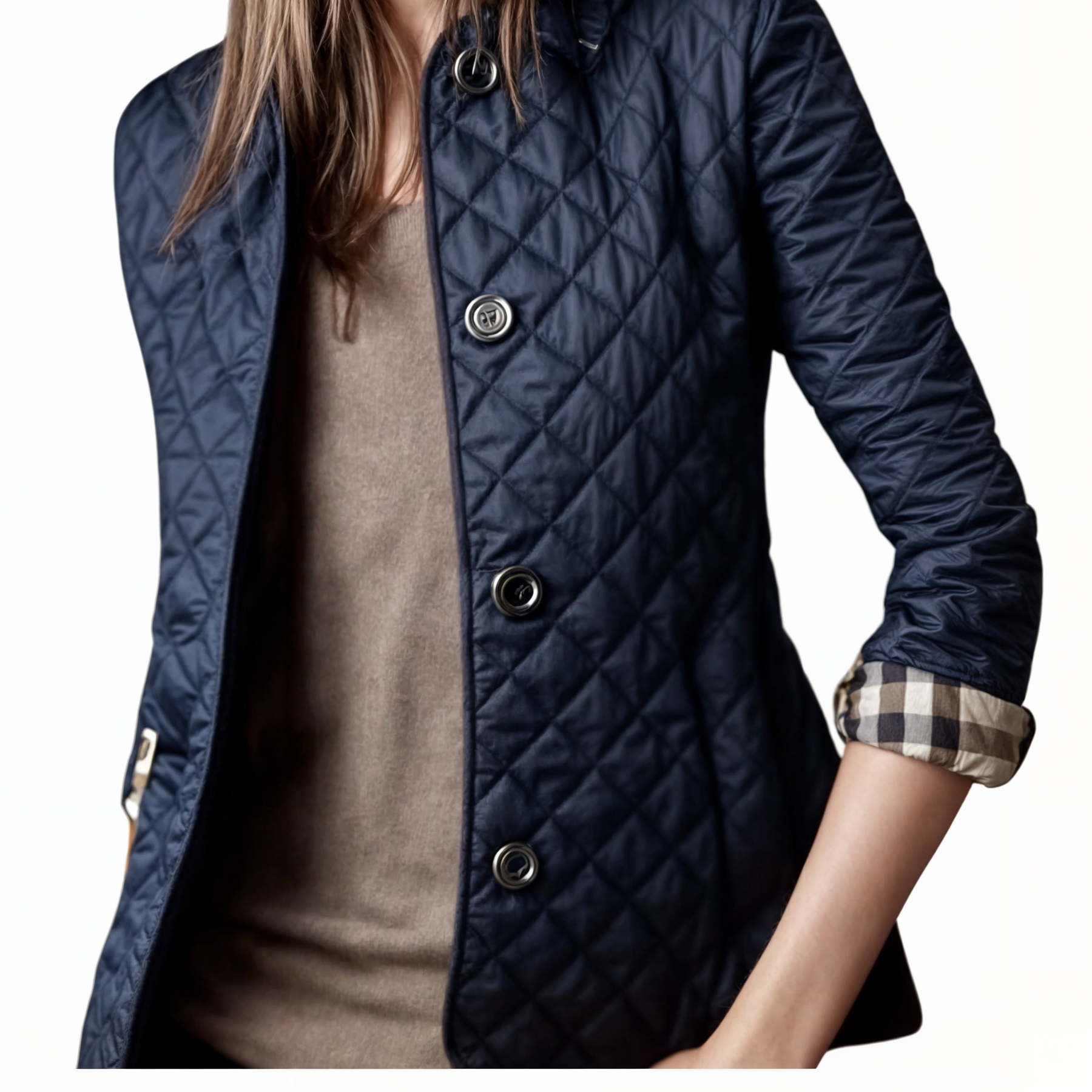 Abrigo acolchado con cuello para mujer