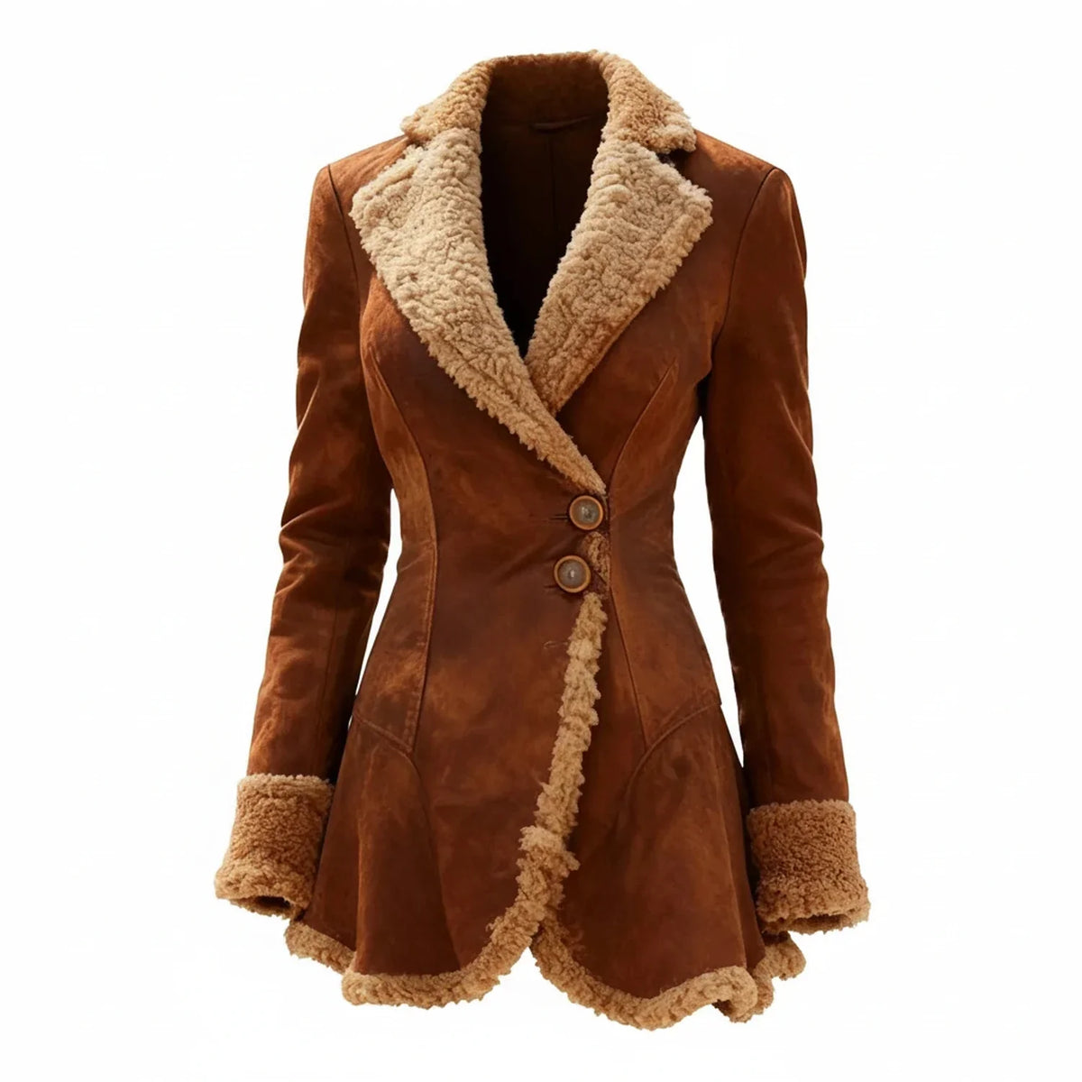 Abrigo de invierno para mujer con detalle de pelo