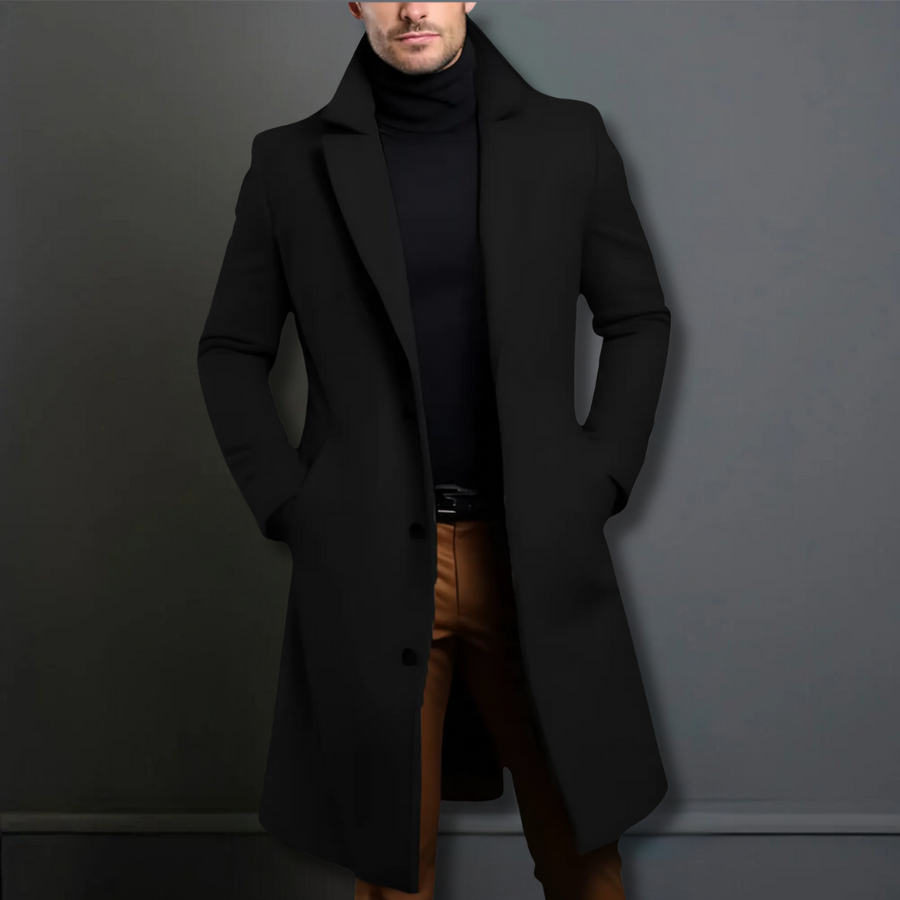 Abrigo de Lana para Hombre – Abrigo Largo Clásico de Invierno para Looks Elegantes o Casuales