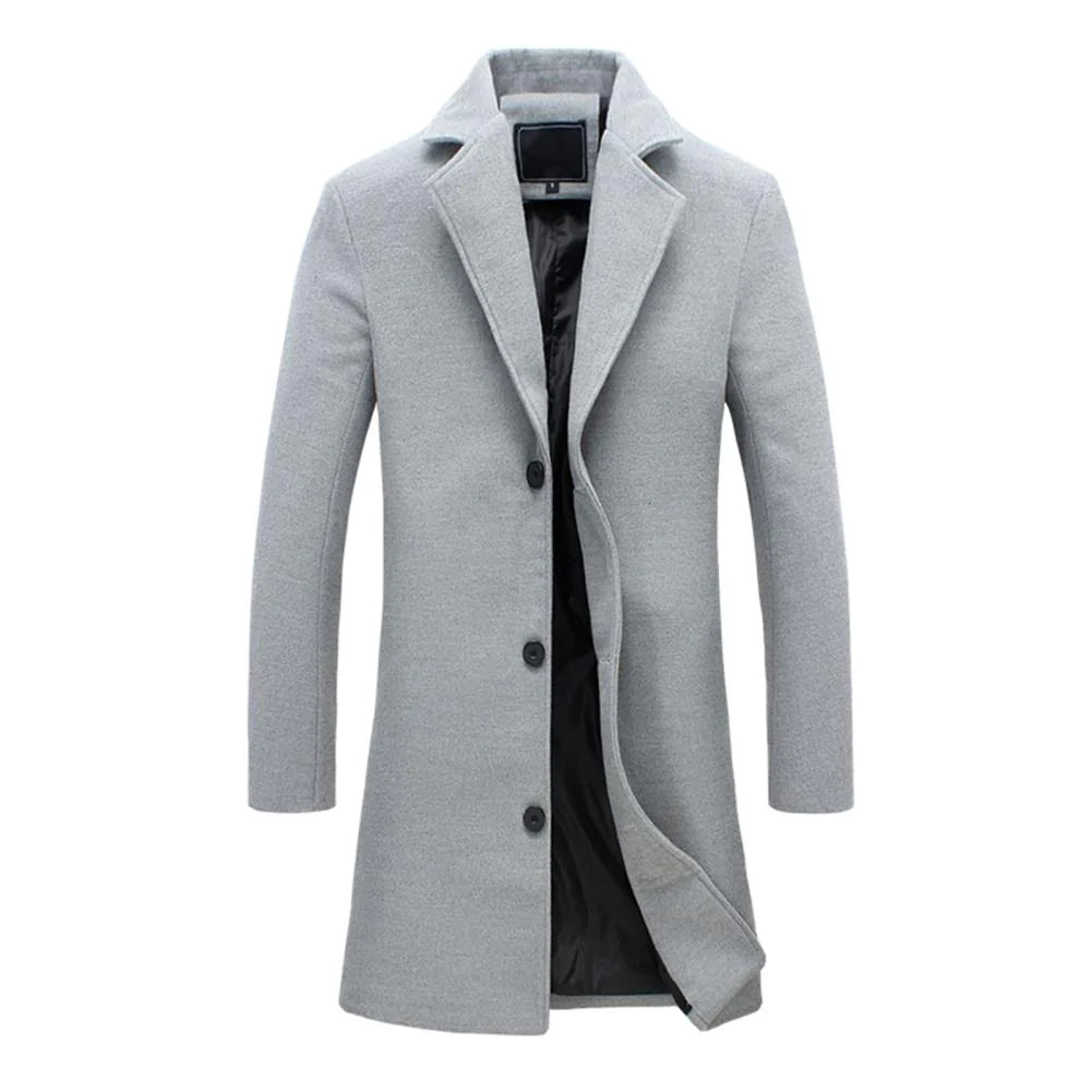 Abrigo de Lana para Hombre – Abrigo Largo Clásico de Invierno para Looks Elegantes o Casuales