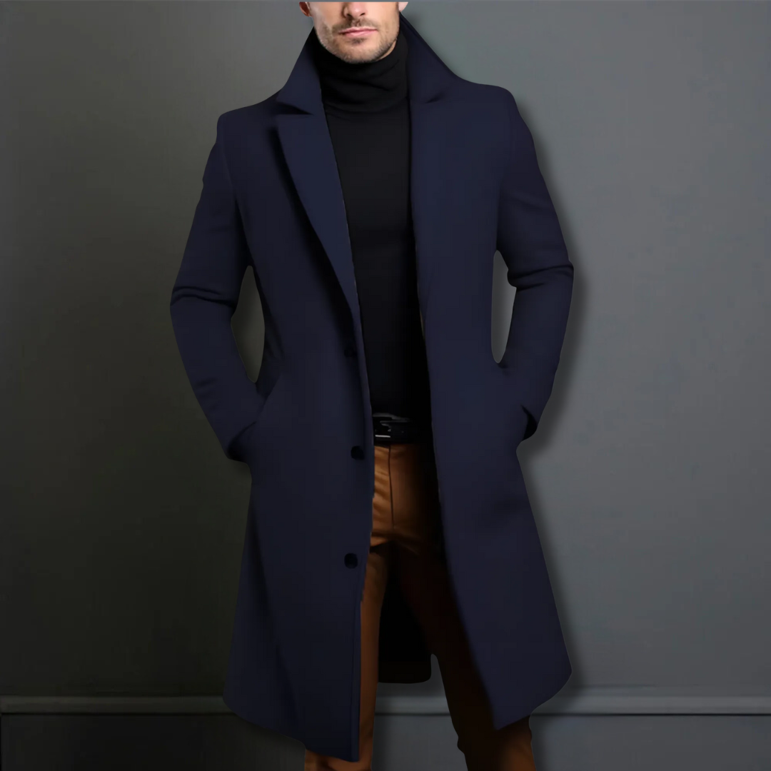 Abrigo de Lana para Hombre – Abrigo Largo Clásico de Invierno para Looks Elegantes o Casuales