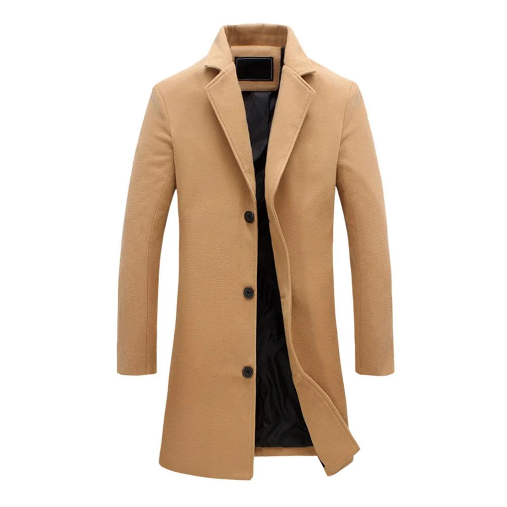 Abrigo de Lana para Hombre – Abrigo Largo Clásico de Invierno para Looks Elegantes o Casuales