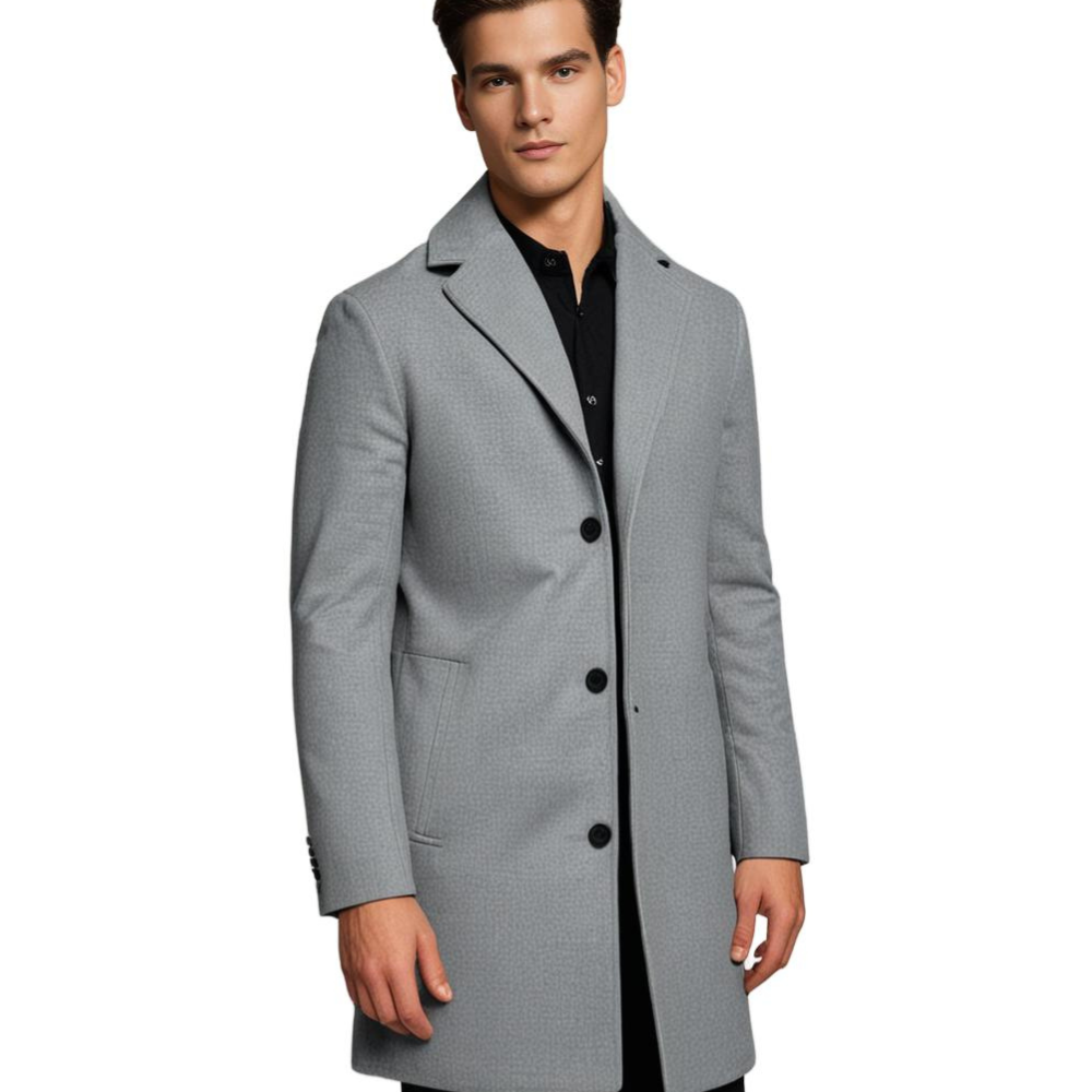 Abrigo de Lana para Hombre – Abrigo Largo Clásico de Invierno para Looks Elegantes o Casuales