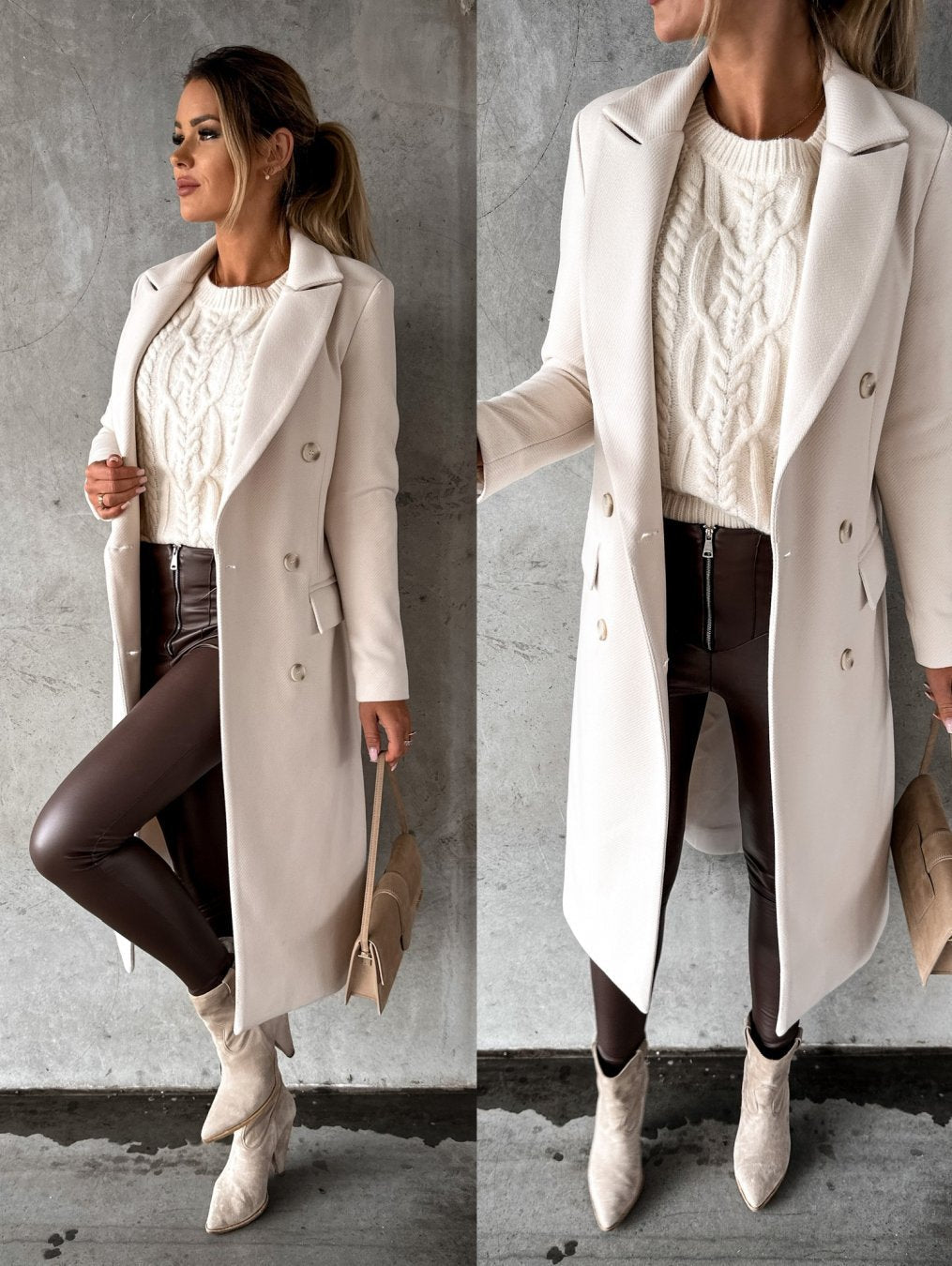 Abrigo elegante de invierno cálido y con estilo