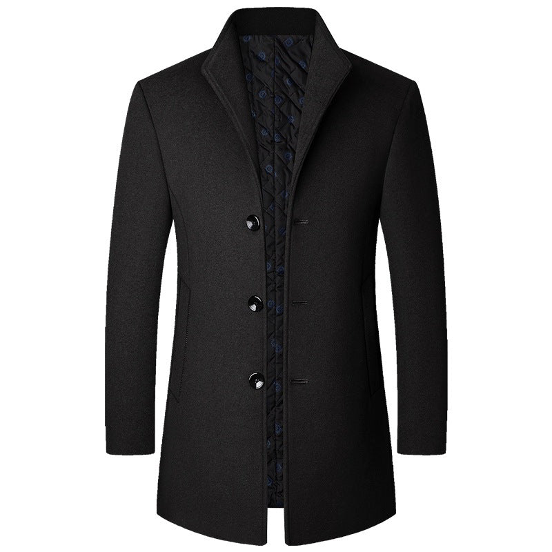 Abrigo elegante de tejido lujoso y acolchado