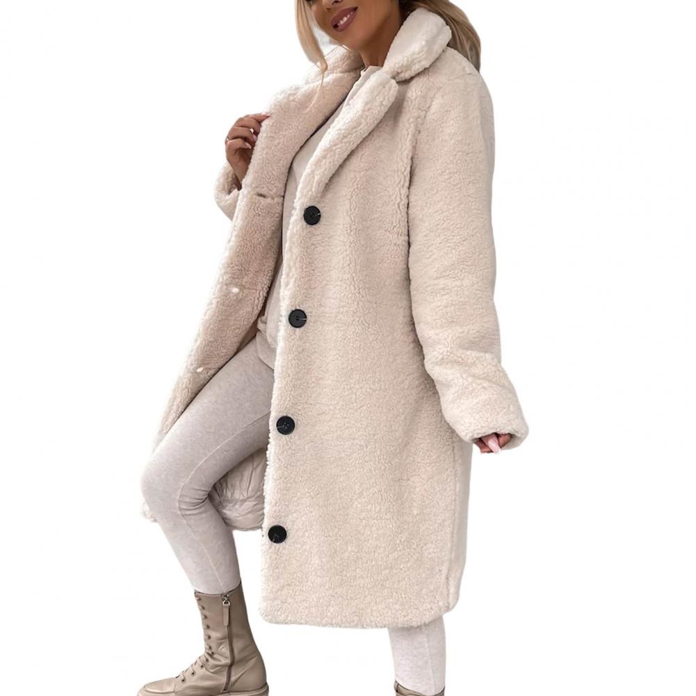 Abrigo largo de invierno tipo teddy para mujer