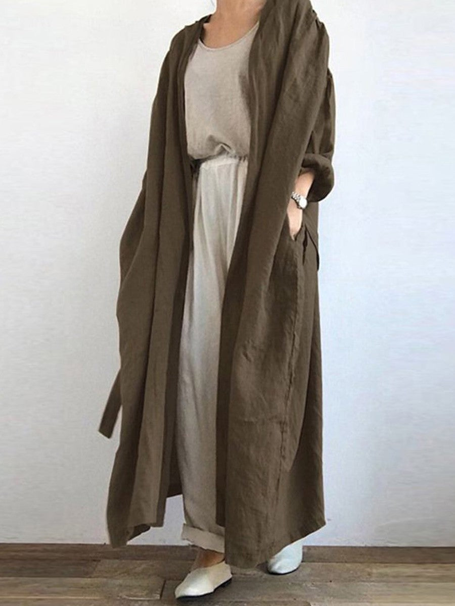 Abrigo largo estilo duster para mujer