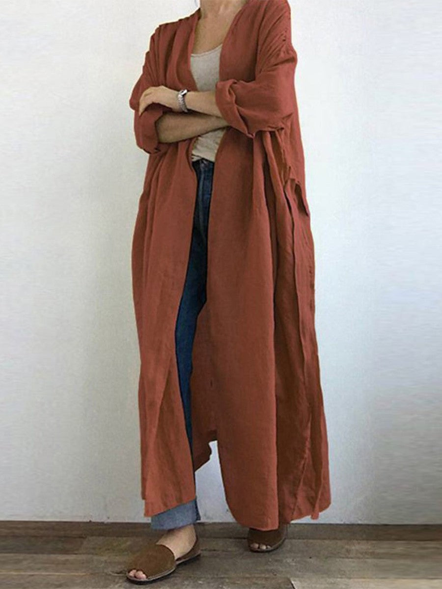 Abrigo largo estilo duster para mujer