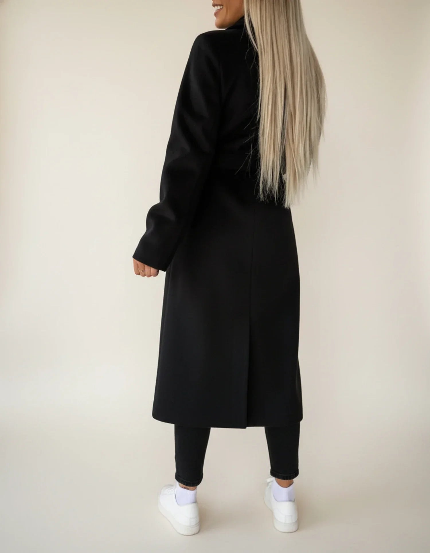 Abrigo midi de invierno para mujer con cinturón