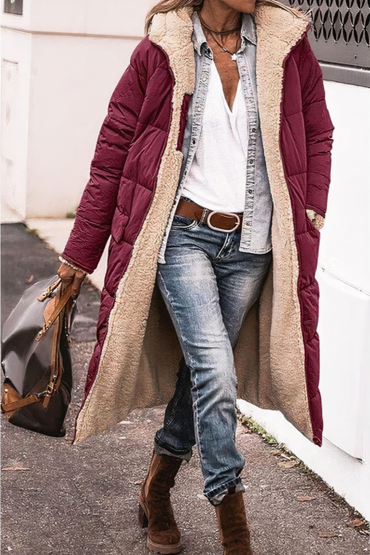 Abrigo Parka de Invierno Reversible para Mujer