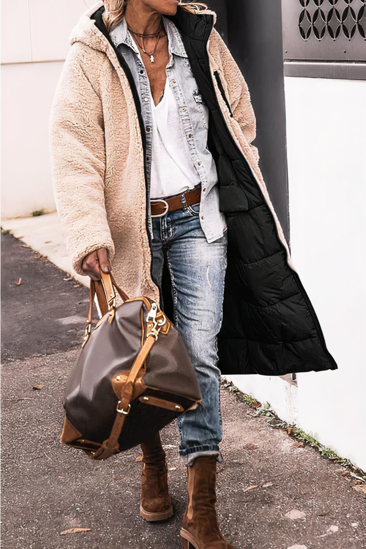Abrigo Parka de Invierno Reversible para Mujer
