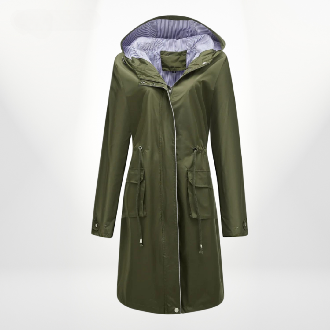 Abrigo tipo anorak para mujer con capucha