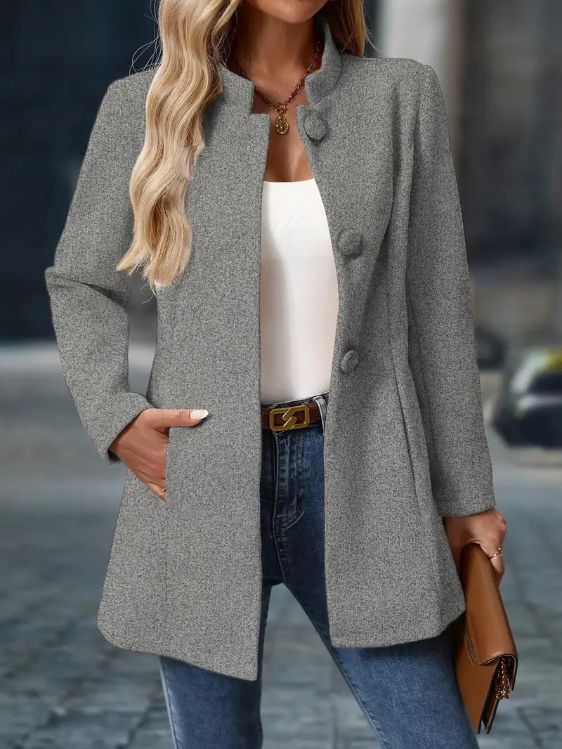 Abrigo Tres Cuartos para Mujer en Mezcla de Lana | Elegante Abrigo de Invierno de Largo Medio