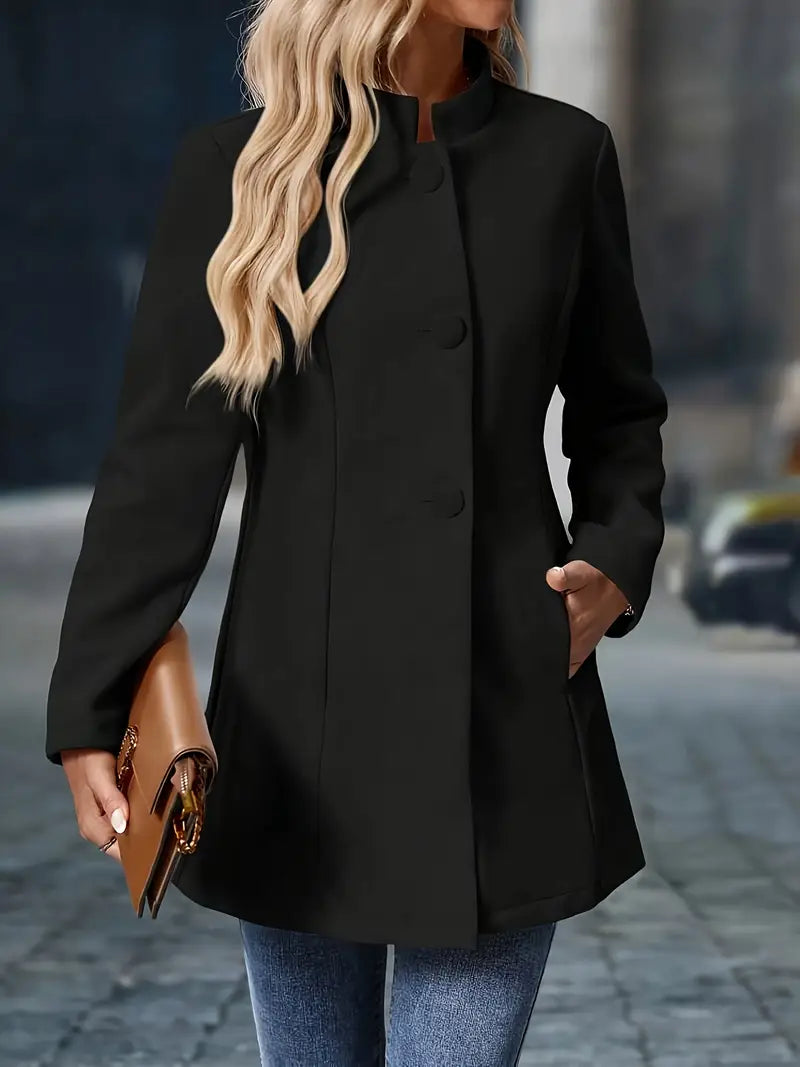 Abrigo Tres Cuartos para Mujer en Mezcla de Lana | Elegante Abrigo de Invierno de Largo Medio