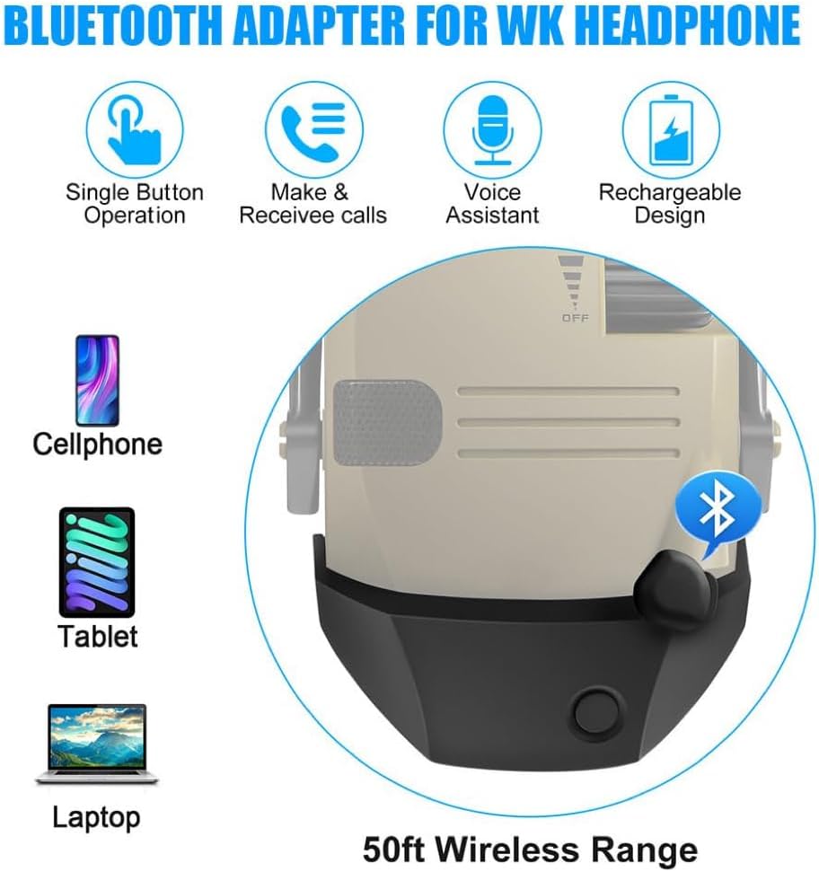 Adaptador Bluetooth para Orejeras de Tiro - Protección Auditiva Inalámbrica