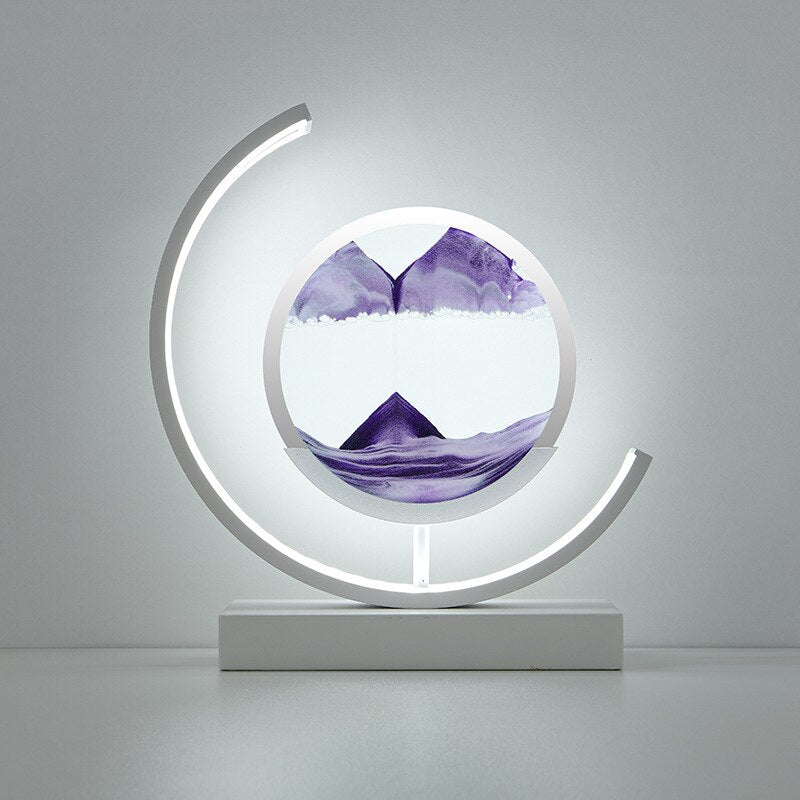 Adorno Decorativo Iluminado de Arena en Movimiento para la Decoración Relajante del Hogar
