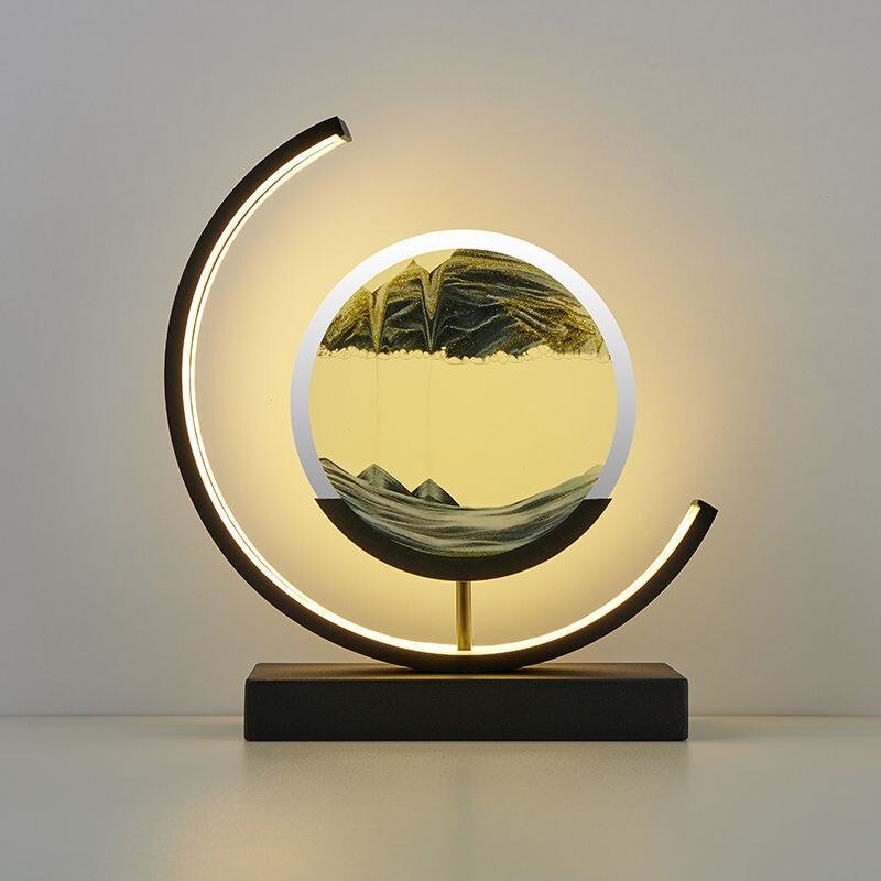 Adorno Decorativo Iluminado de Arena en Movimiento para la Decoración Relajante del Hogar