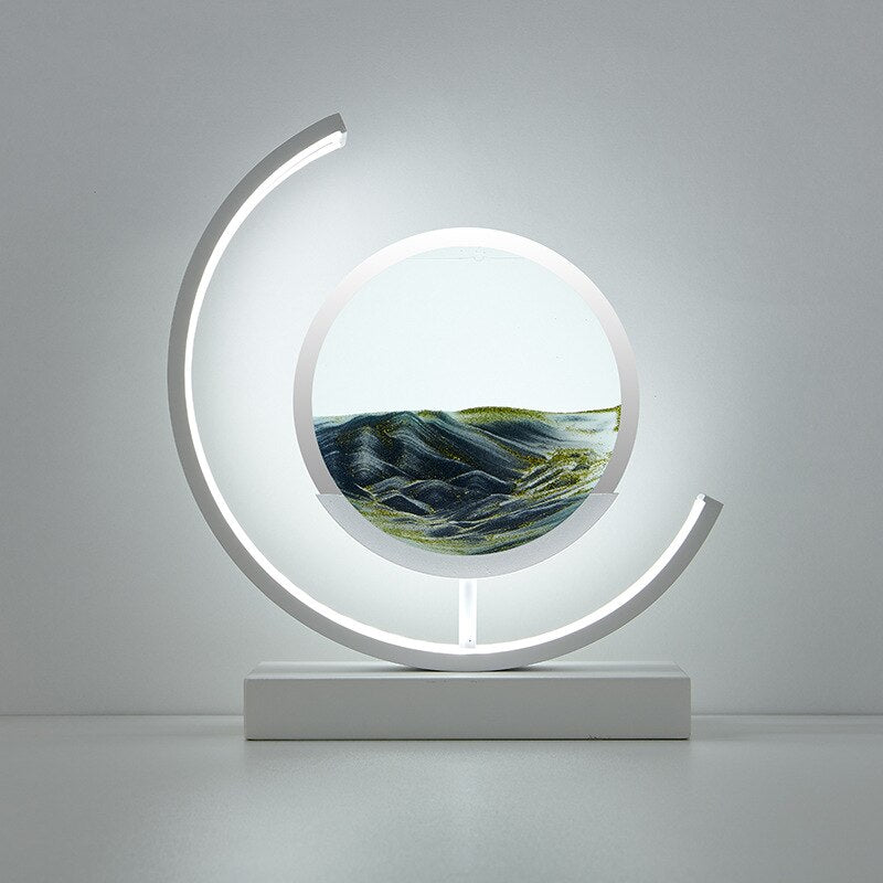 Adorno Decorativo Iluminado de Arena en Movimiento para la Decoración Relajante del Hogar
