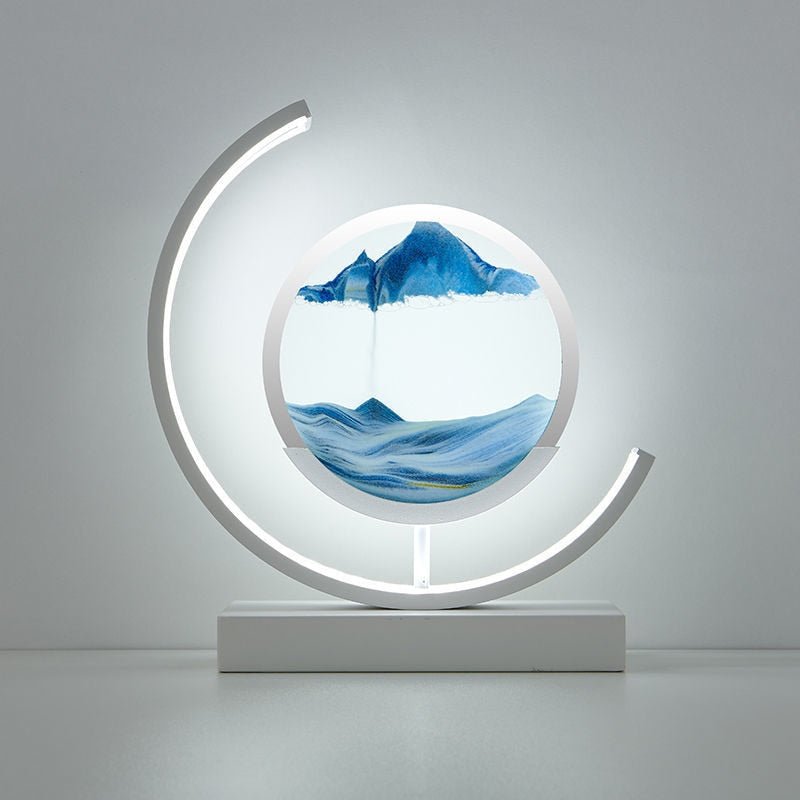 Adorno Decorativo Iluminado de Arena en Movimiento para la Decoración Relajante del Hogar