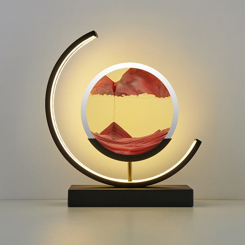 Adorno Decorativo Iluminado de Arena en Movimiento para la Decoración Relajante del Hogar