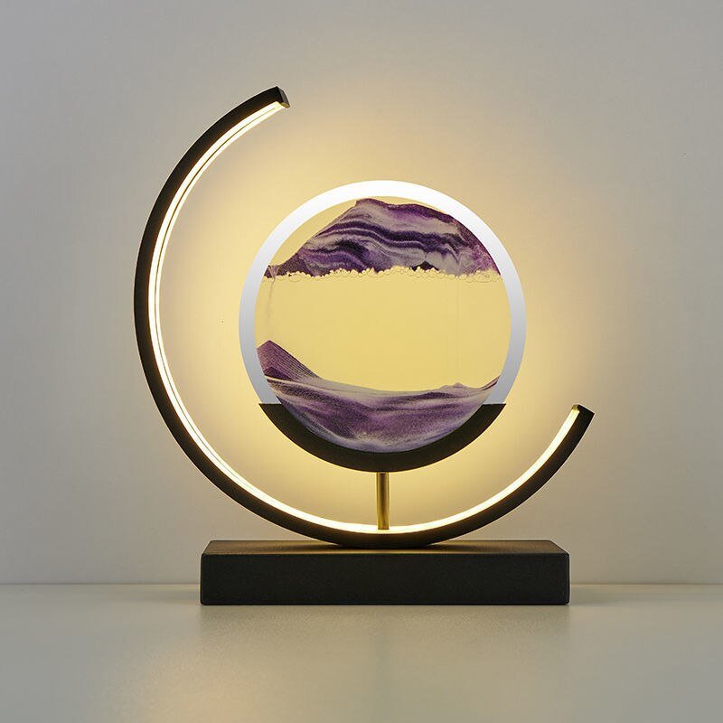 Adorno Decorativo Iluminado de Arena en Movimiento para la Decoración Relajante del Hogar