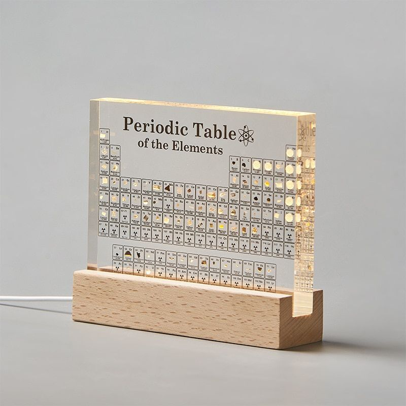 Adorno Educativo de Tabla Periódica con 83 Elementos de Acrílico Transparente – Ideal para Amantes de la Ciencia y Estudiantes