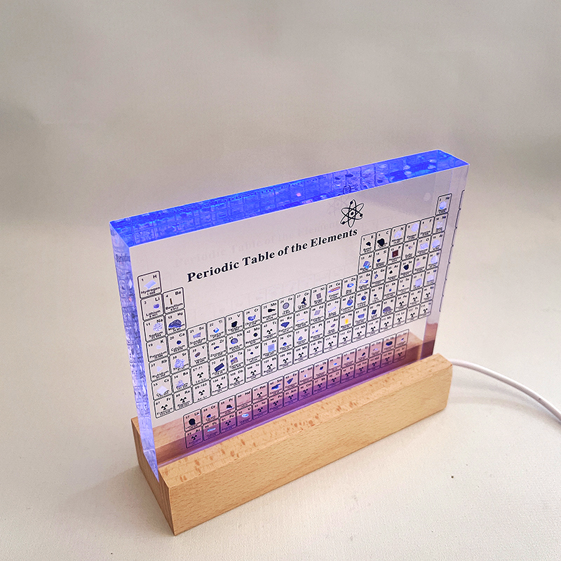 Adorno Educativo de Tabla Periódica con 83 Elementos de Acrílico Transparente – Ideal para Amantes de la Ciencia y Estudiantes