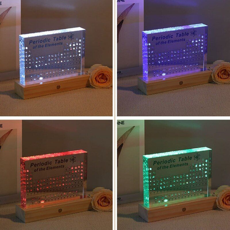 Adorno Educativo de Tabla Periódica con 83 Elementos de Acrílico Transparente – Ideal para Amantes de la Ciencia y Estudiantes