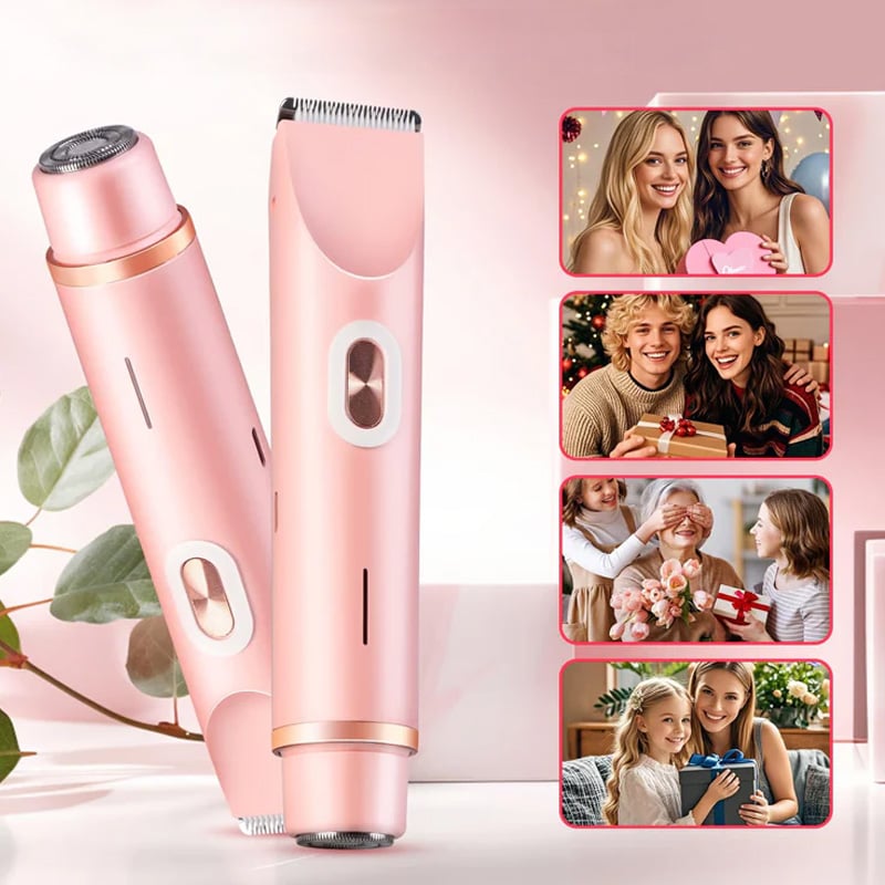 Afeitadora eléctrica y recortadora de bikini 2 en 1 para mujer
