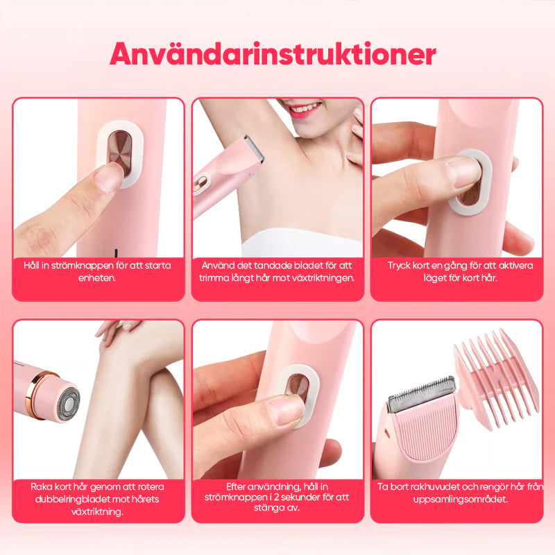 Afeitadora eléctrica y recortadora de bikini 2 en 1 para mujer