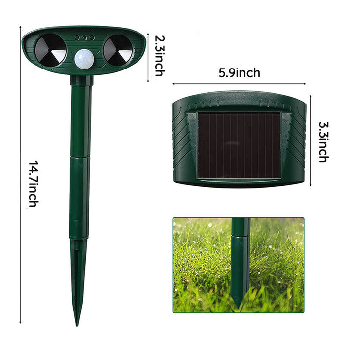 Ahuyentador de Mapaches por Ultrasonidos para Exteriores - Repelente Solar por Ultrasonidos para Animales y Plagas - Ahuyenta Mapaches en 48 Horas