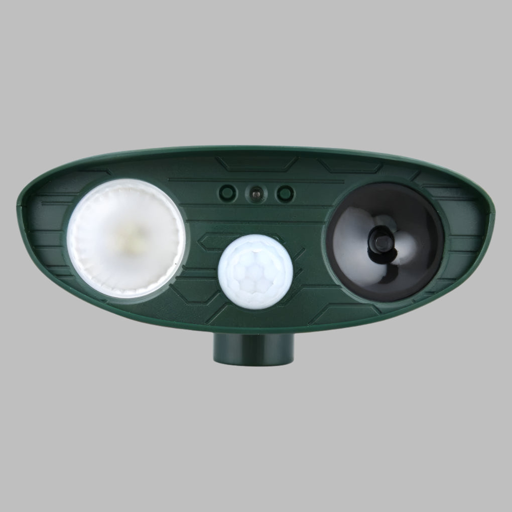 Ahuyentador ultrasónico de conejos solar con luz flash LED