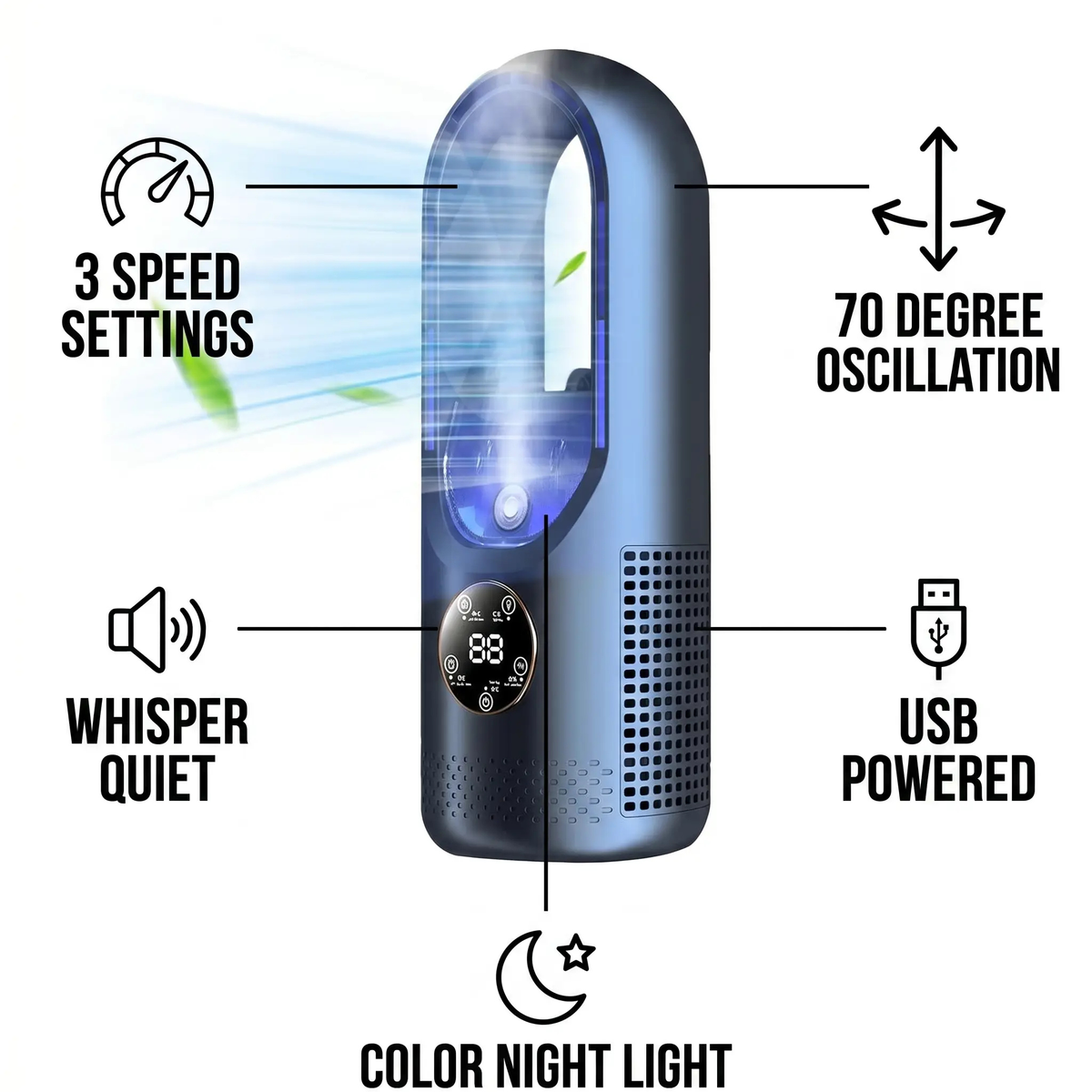 Aire acondicionado portátil silencioso sin Aspas para el hogar y la oficina