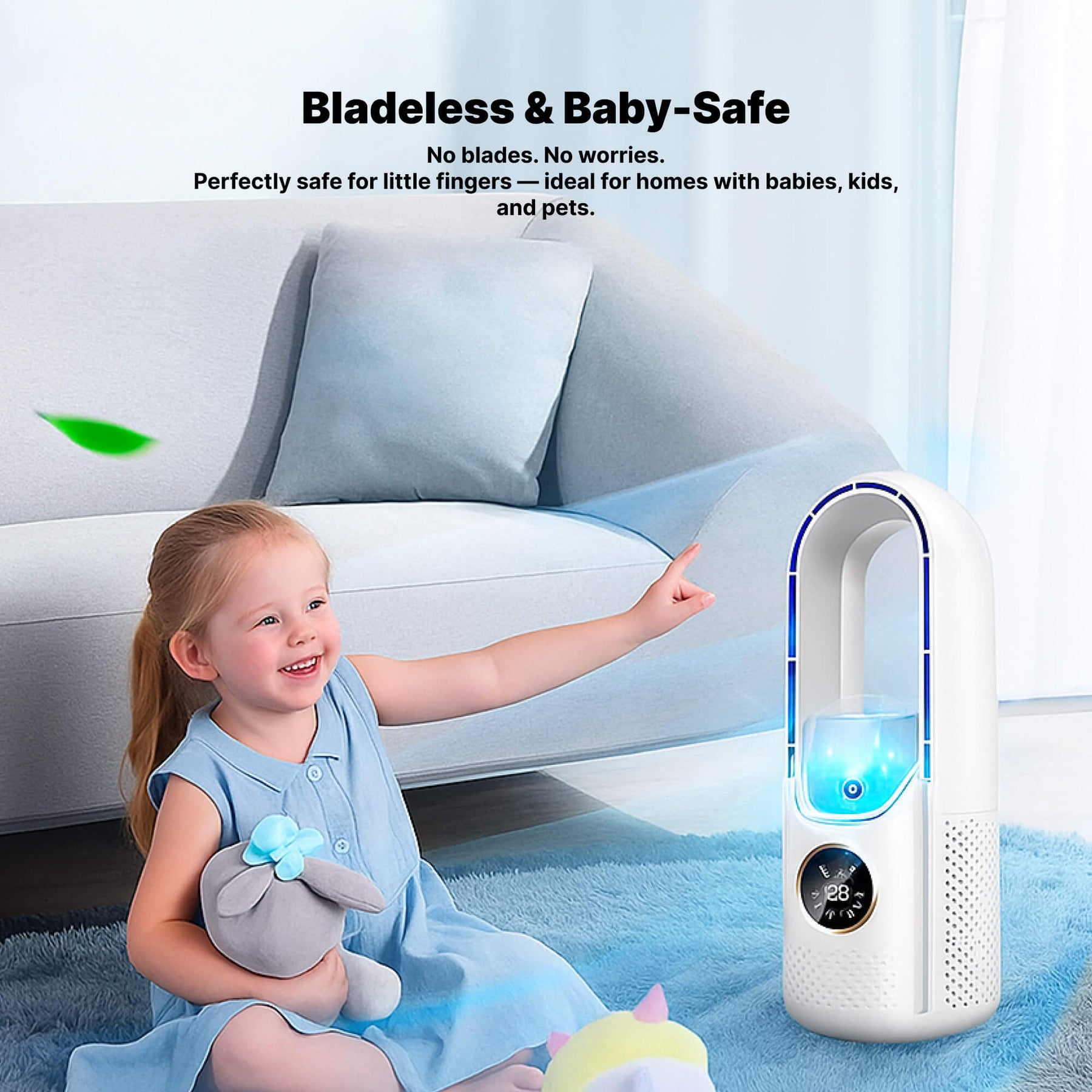 Aire Acondicionado Portátil sin Aspas | Diseñado Ergonómicamente y Ultrasilencioso, Ideal para Casa y Oficina