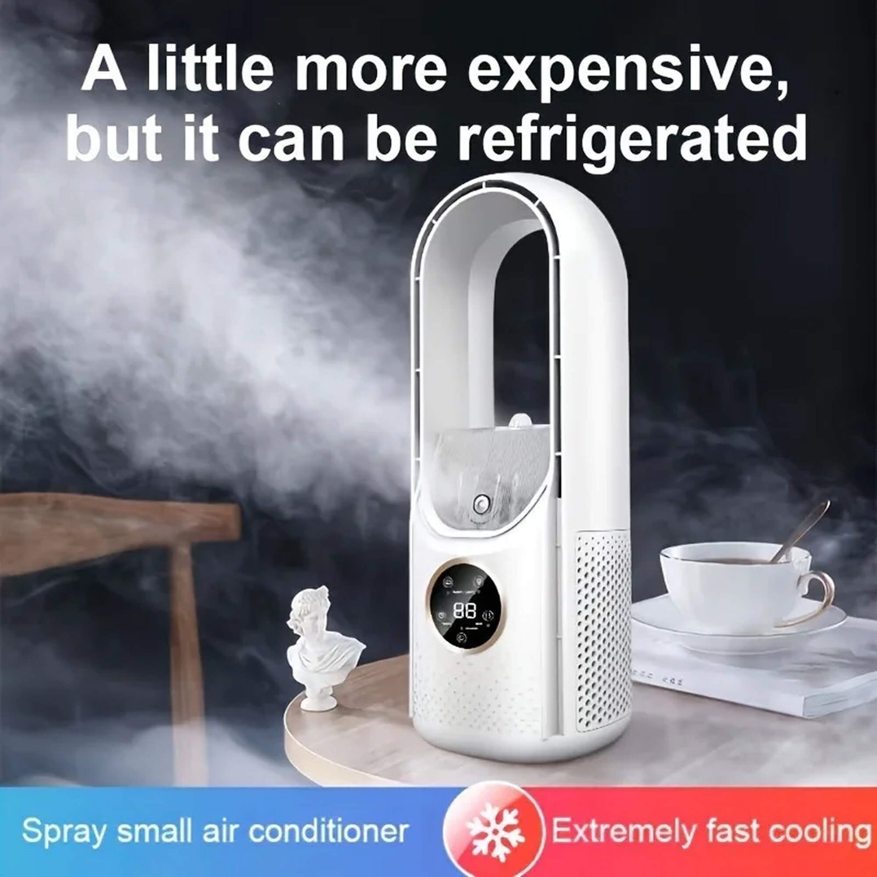 Aire Acondicionado Portátil sin Aspas | Diseñado Ergonómicamente y Ultrasilencioso, Ideal para Casa y Oficina
