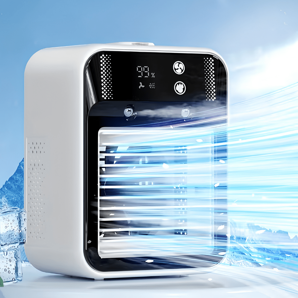 Aire Acondicionado Ventilador Portátil con Batería Recargable y Velocidad Ajustable – Dispositivo de Enfriamiento Compacto USB para el Hogar y Viajes