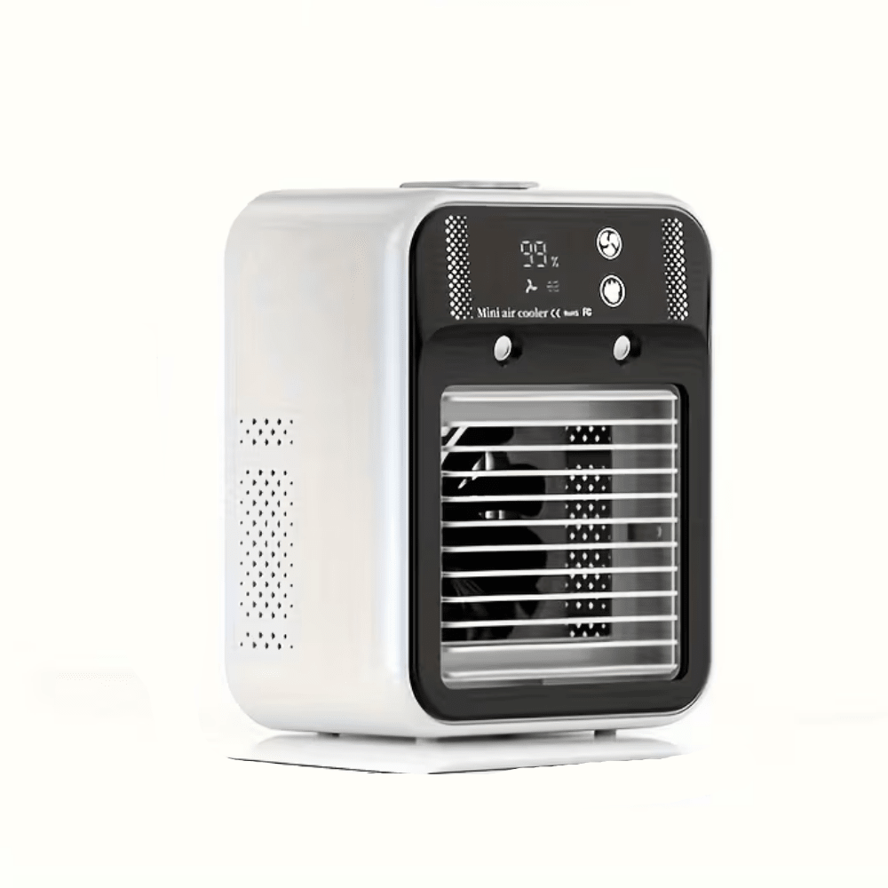 Aire Acondicionado Ventilador Portátil con Batería Recargable y Velocidad Ajustable – Dispositivo de Enfriamiento Compacto USB para el Hogar y Viajes