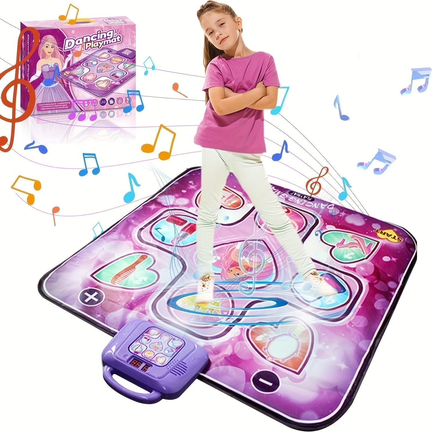 Alfombra de Baile Interactiva para Niños en Color Rosa con Función de Puntuación – Alfombra Musical para Juego Rítmico para Niñas
