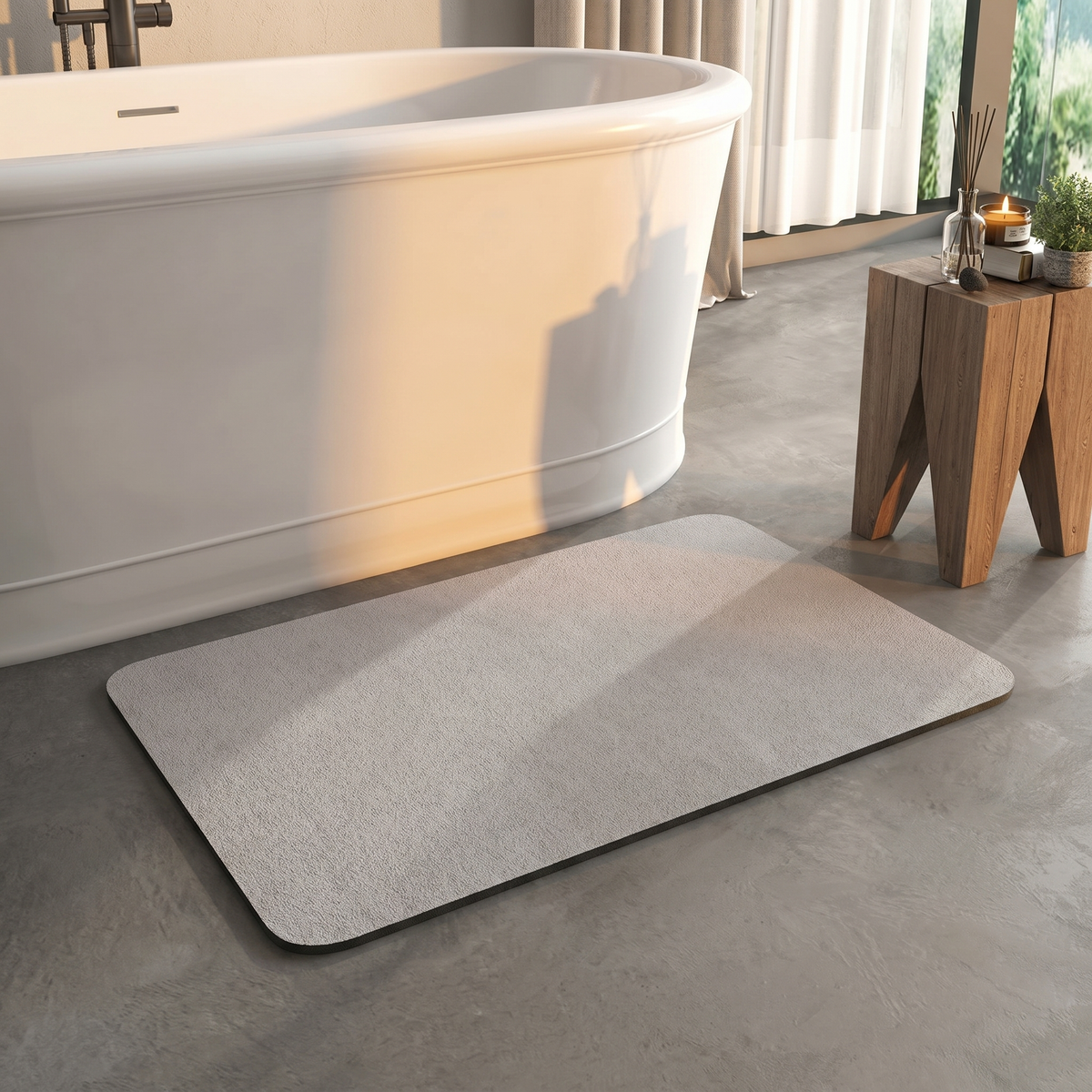 Alfombra de Baño Ecológica de Diatomita | Diseño Antideslizante de Secado Rápido