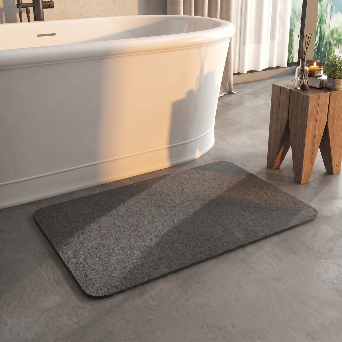 Alfombra de Baño Ecológica de Diatomita | Diseño Antideslizante de Secado Rápido