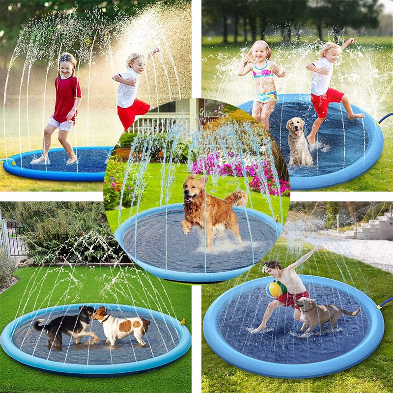 Alfombra de juego con aspersor para perros: ¡para refrescarse y jugar en el calor del verano!