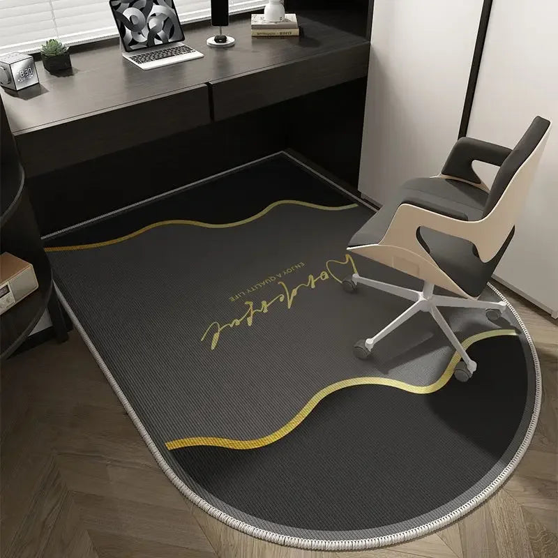 Alfombra geométrica para silla de oficina: diseño suave, lavable y antideslizante