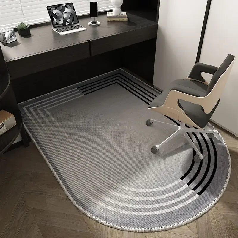 Alfombra geométrica para silla de oficina: diseño suave, lavable y antideslizante