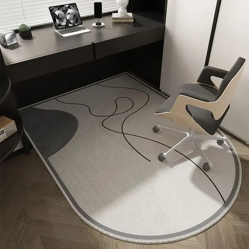 Alfombra geométrica para silla de oficina: diseño suave, lavable y antideslizante