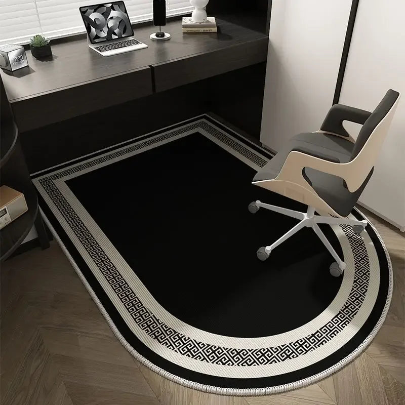 Alfombra geométrica para silla de oficina: diseño suave, lavable y antideslizante