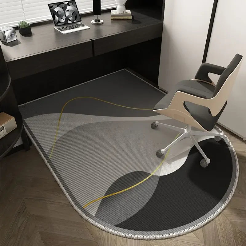 Alfombra geométrica para silla de oficina: diseño suave, lavable y antideslizante